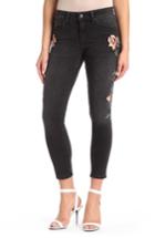 Women's Mavi Jeans Adriana Embroidered Skinny Jeans - Black
