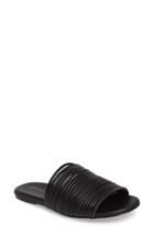 Women's Grey City Nikki Corded Slide Sandal .5 M - Black