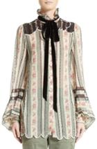 Women's Marc Jacobs Embellished Brocade Print Blouse