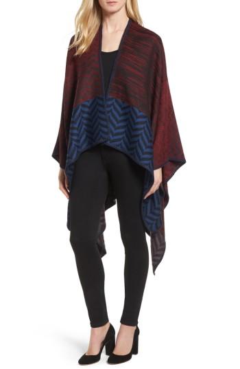 Women's Missoni Knit Wool Blend Cape, Size - Red