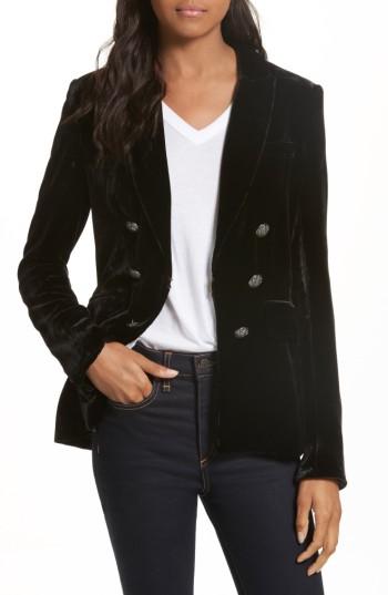 Women's Veronica Beard Briar Velvet Double-breasted Blazer