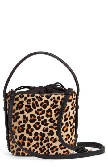 Topshop Samira Calf Hair Bucket Bag - Brown