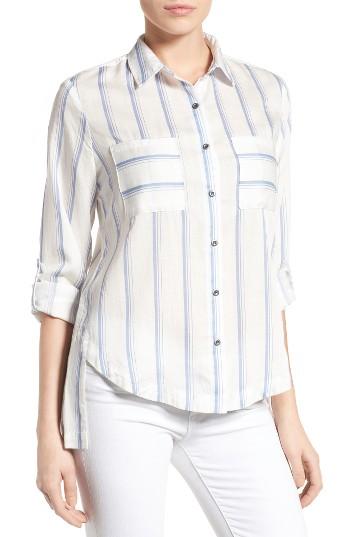 Women's Billy T High/low Plaid Shirt - Blue