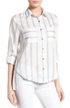 Women's Billy T High/low Plaid Shirt - Blue