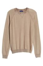 Men's David Donahue Stonewash Cotton Sweatshirt, Size - Brown