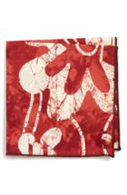 Men's Armstrong & Wilson Blood Line Print Cotton Pocket Square, Size - Red