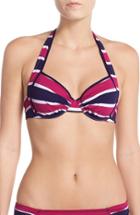 Women's Tommy Bahama Stripe Underwire Bikini Top C - Blue