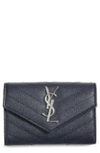 Women's Saint Laurent 'small Monogram' Leather French Wallet -