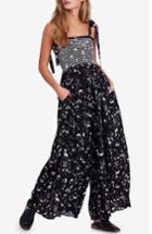 Women's Free People Color My World Floral Jumpsuit - Black