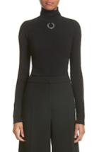 Women's Stella Mccartney Ring Detail Turtleneck Sweater Us / 44 It - Black