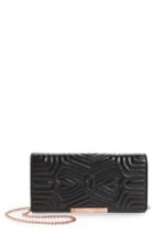 Women's Ted Baker London Quilted Bow Leather Matinee Wallet - Black