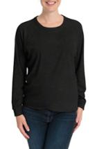 Women's Bun Maternity Tulip Front Maternity/nursing Sweatshirt - Black