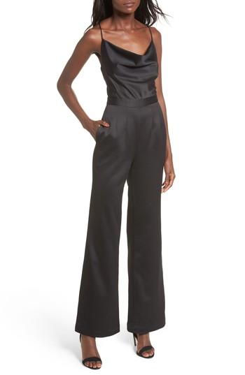Women's Nbd Diem Satin Jumpsuit - Black