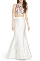 Women's Xscape Beaded Two-piece Mermaid Gown