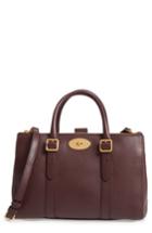 Mulberry Small Bayswater Double Zip Leather Satchel - Burgundy