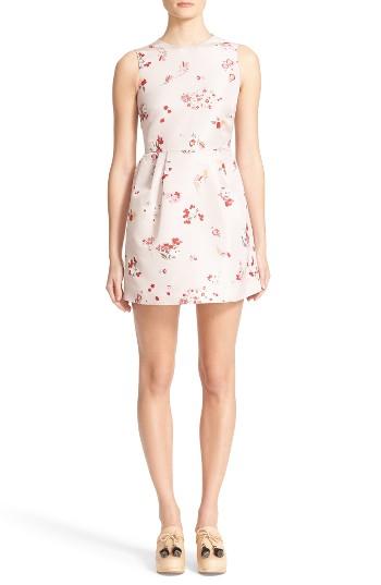 Women's Red Valentino Flower Bouquet Print Faille Dress Us / 38 It - Pink