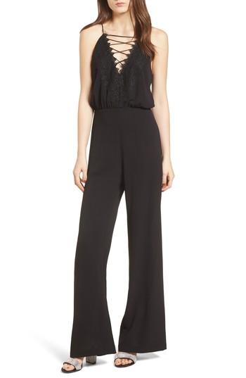 Women's Wayf Posie Lace-up Jumpsuit - Black