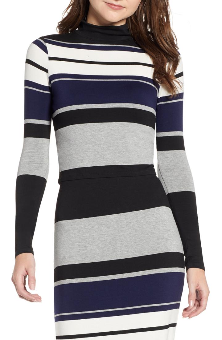 Women's Love, Fire Stripe Mock Neck Tee
