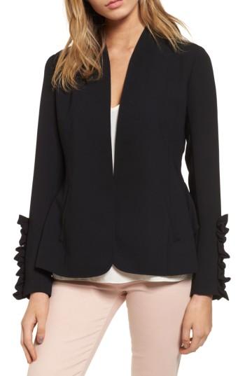 Women's Chelsea28 Ruffle Sleeve Blazer, Size - Black
