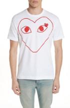 Men's Comme Des Garcons Outline Heart Graphic T-shirt - White