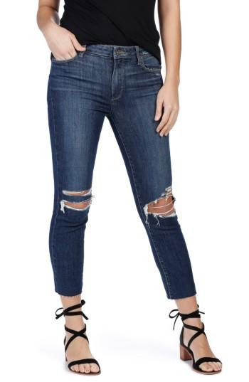 Women's Paige Jacqueline High Rise Ripped Straight Leg Jeans