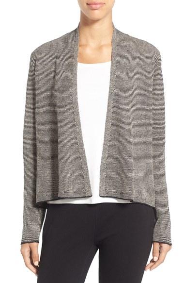 Women's Eileen Fisher Organic Linen Open Front Cardigan