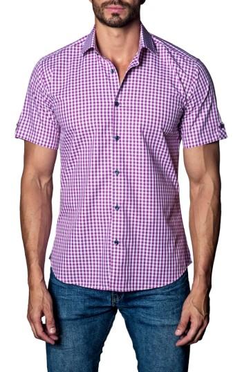 Men's Jared Lang Check Sport Shirt, Size - Purple