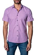 Men's Jared Lang Check Sport Shirt, Size - Purple
