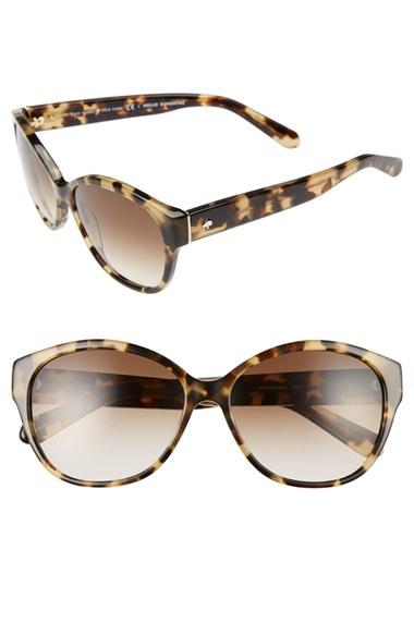 Women's Kate Spade New York 'kiersten' 56mm Cat Eye Sunglasses - Camel Tortoise