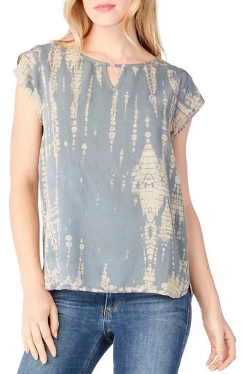 Women's Michael Stars Tie Dye Keyhole Top - Grey