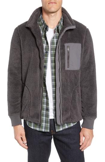 Men's Ugg Lucas High Pile Fleece Sweater Jacket - Black