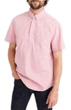 Men's J.crew Stretch Secret Wash Short Sleeve Popover Shirt, Size - Red