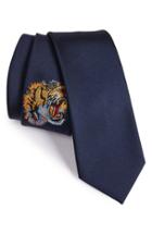 Men's Gucci Tiger Embroidered Silk Tie