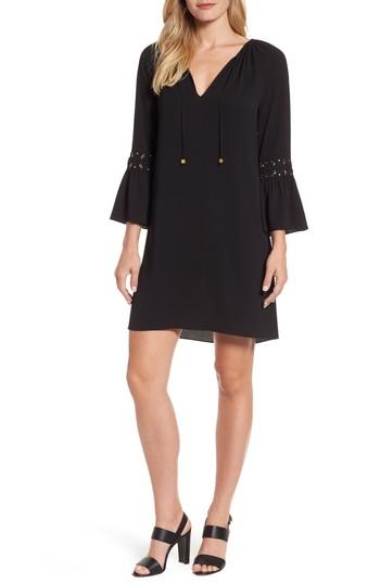 Women's Michael Michael Kors Lace-up Sleeve Dress - Black