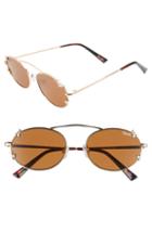 Women's Quay Australia X Finders Keepers Final Stand 53mm Round Sunglasses - Gold/ Brown