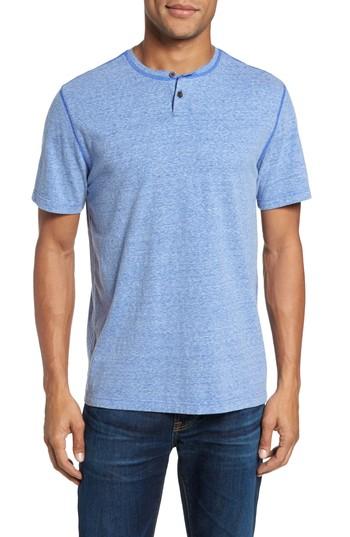 Men's Surfside Supply Heathered Short Sleeve Henley - Blue