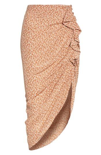 Women's Veronica Beard Hazel Ruffle Ruched Silk Skirt
