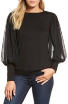 Women's Gibson Mesh Bishop Sleeve Ponte Top