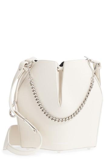 Alexander Mcqueen Leather Bucket Bag - Ivory