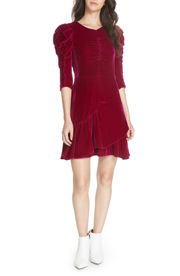 Women's Rebecca Taylor Ruched Velvet Dress