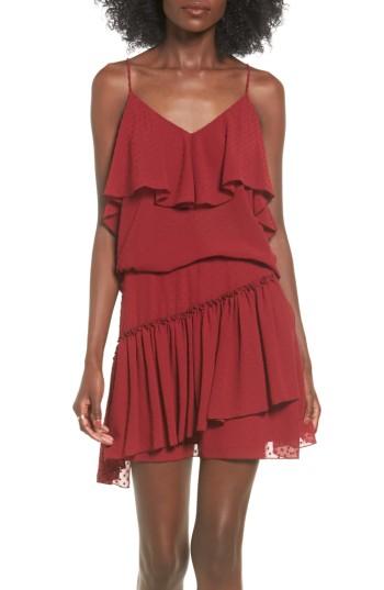 Women's The Fifth Label Swiss Dot Ruffle Camisole - Burgundy