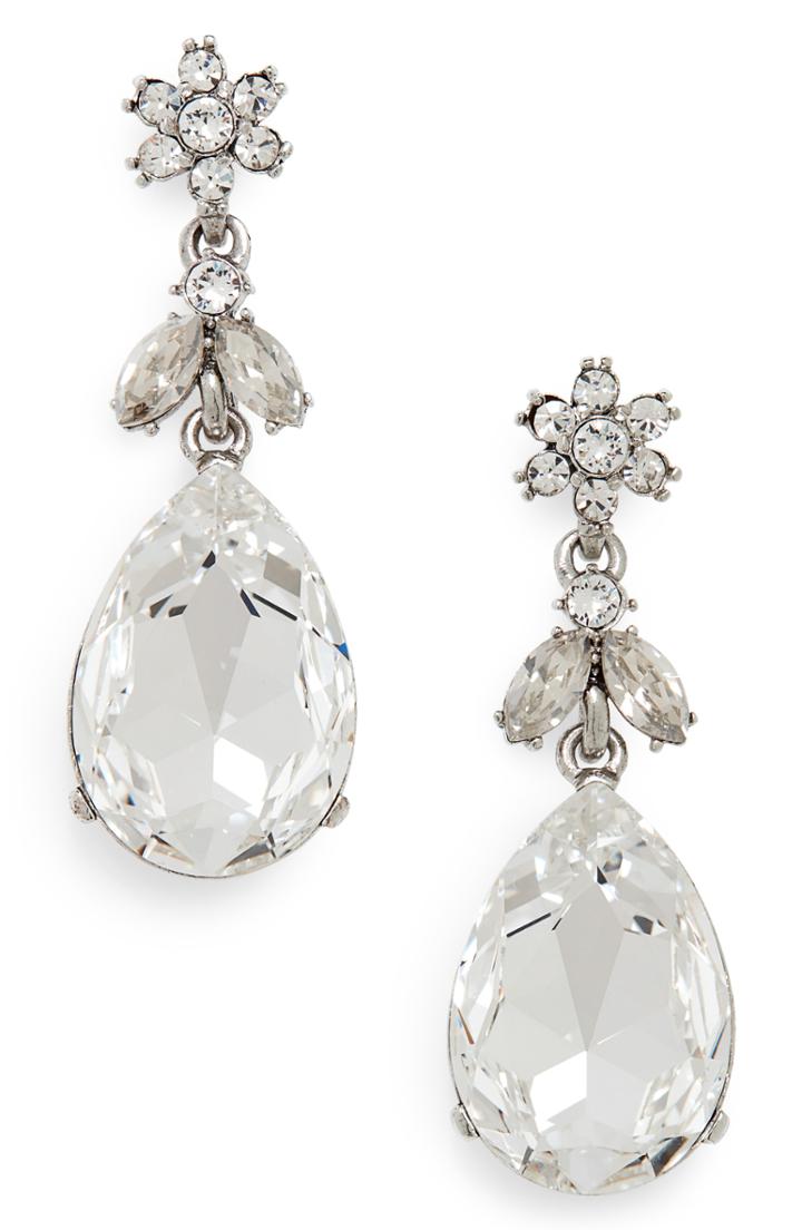 Women's Oscar De La Renta Classic Crystal Teardrop Earrings