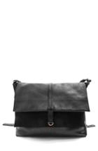 Topshop Premium Leather Hobo Bag - Black