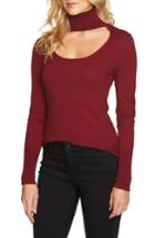 Women's 1.state Scooped Turtleneck Top - Burgundy