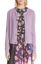 Women's Marc Jacobs Crystal Button Wool & Silk Cardigan - Purple