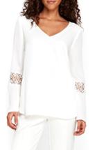 Women's Wallis Crochet Inset Bell Sleeve Blouse Us / 8 Uk - Ivory