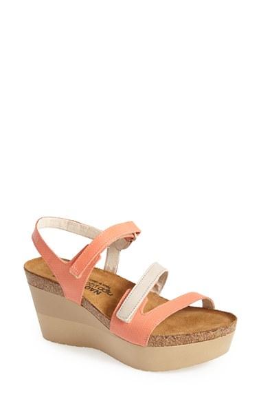 Women's Naot 'canaan' Wedge Sandal Us / 36eu - Coral