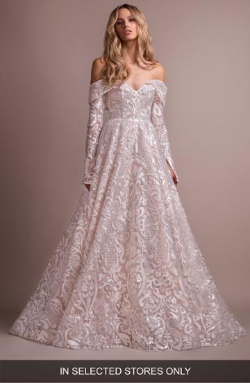 Women's Hayley Paige Marsden Lace Wedding Dress, Size In Store Only - Ivory