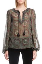 Women's Saint Laurent Paisley Peasant Top Us / 38 Fr - Yellow