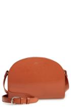 A.p.c. Sac Demilune Leather Crossbody Bag - Orange